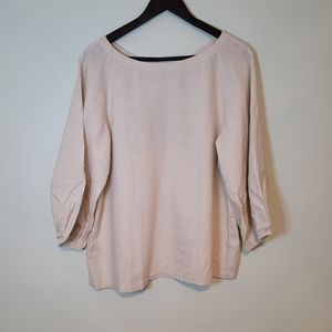 NWT Loft Drapey Boatneck Linen Top